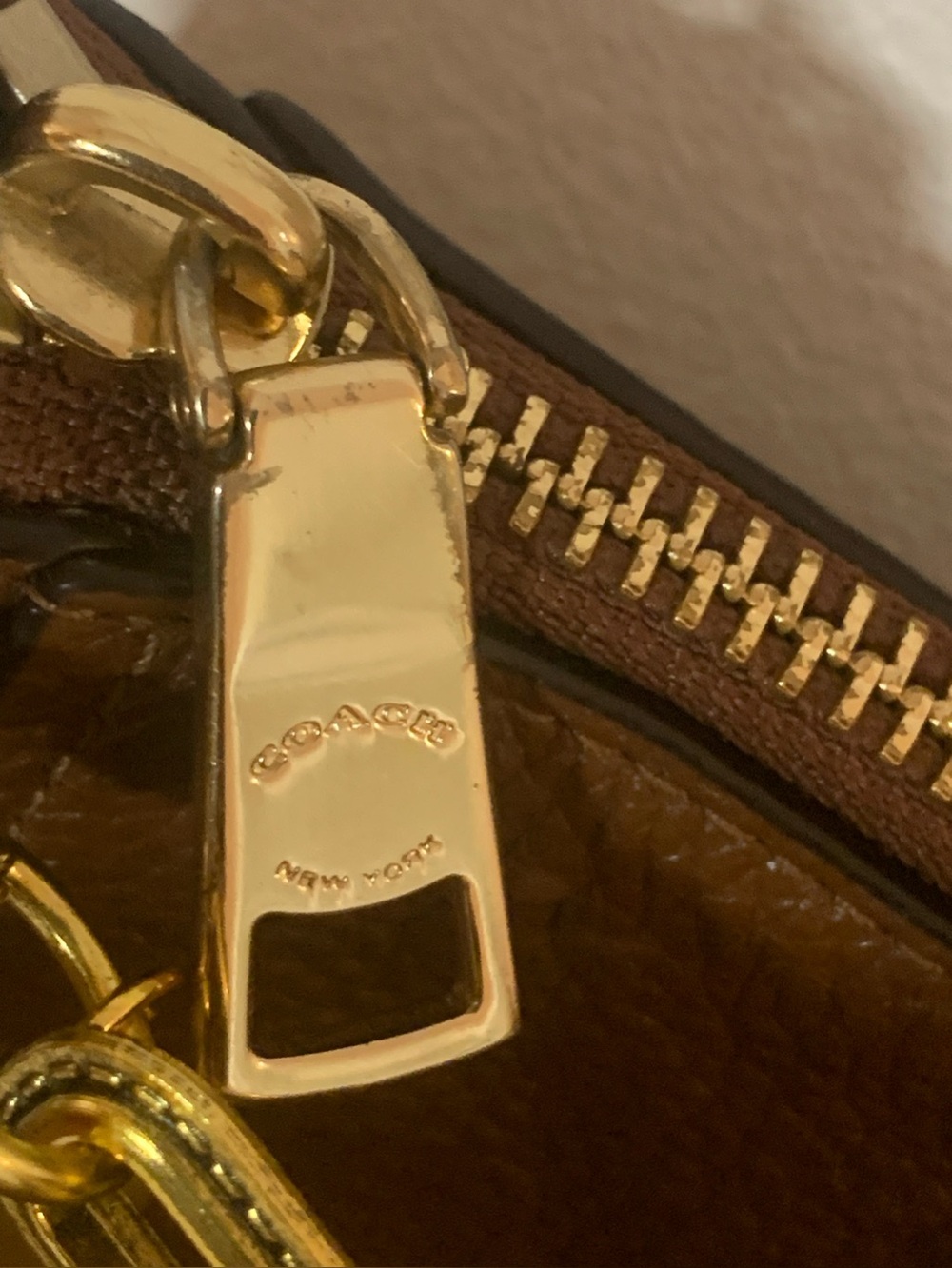 Coach Brown Pebbled Hobo Leather Shoulder Bag with Gold Hardware - Picture 6 of 10